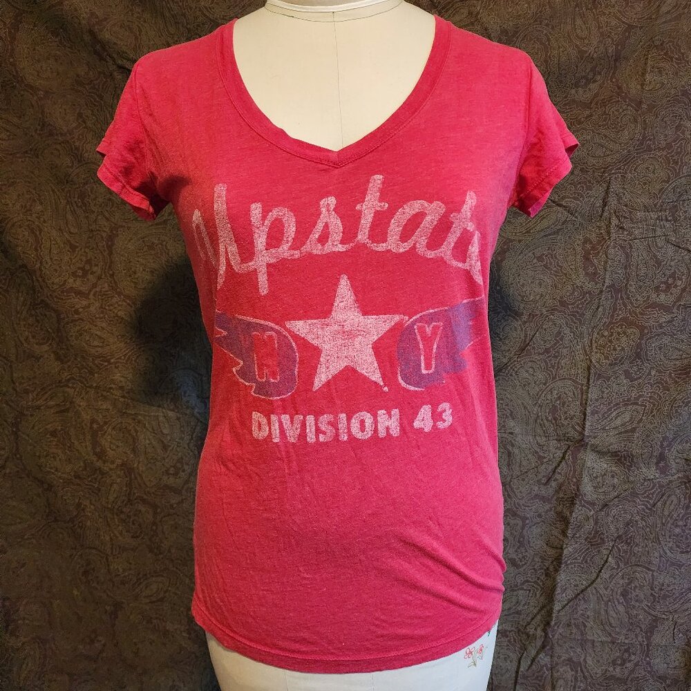 Red graphic t-shirt, women's size L